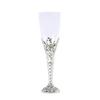 DecorFest Premium 12 Pieces Plastic Champagne Flutes 8" 4.5oz Disposable Silver Medieval Design Stem Clear Champagne Glasses, Flute Set for Celebration view 1