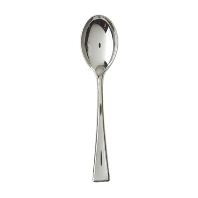 DecorFest Premium Plastic Mini Spoons 24 pcs/Bag Disposable Silver Spoons, Perfect for Outdoor picnic gatherings, Small Events, and House Parties