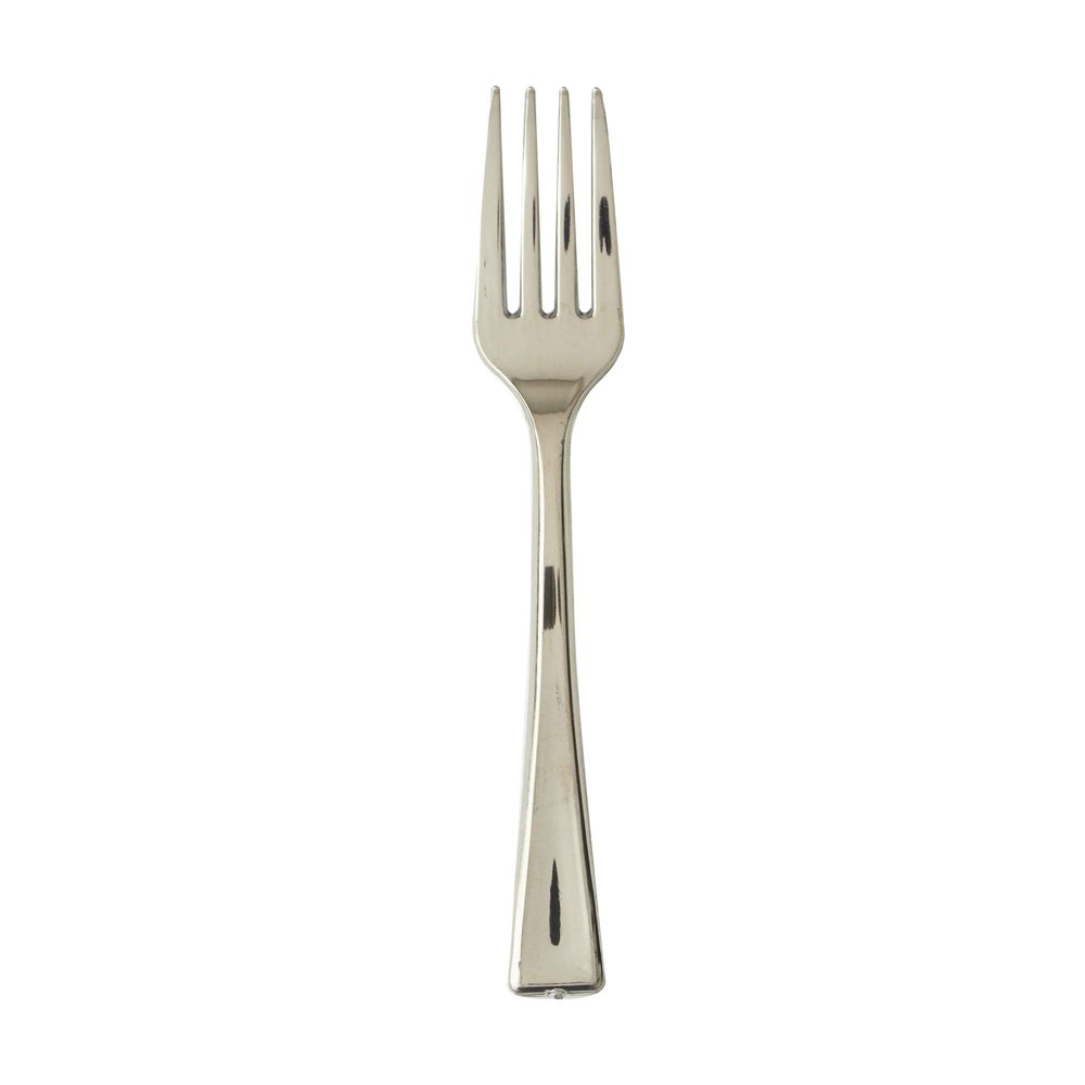 DecorFest Plastic Mini Forks 24pc/bag - Silver