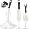 Boao 3 Pcs Decanter Cleaning Brush Wine Glass Decanter Flexible Bottle Brush Set with Cleaning Beads Household Tools for Bottle Goblets Glasses Cups(Black) view 1