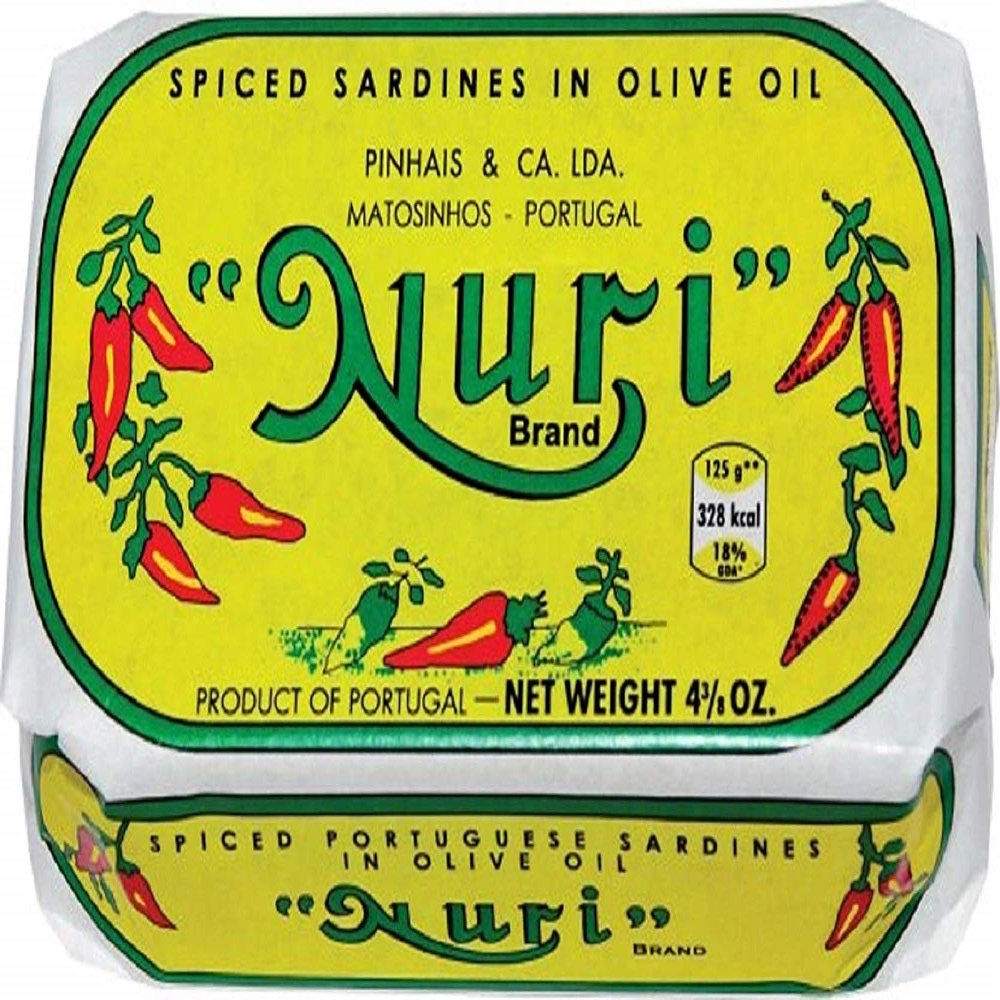 "Nuri" Portuguese Sardines- Many Flavors Available (Pack of 8) (Spiced in Olive Oil)