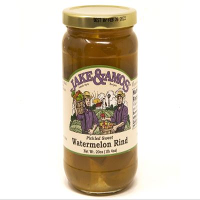 Jake & Amos Pickled Sweet Watermelon Rind- 2/20 oz. Jars