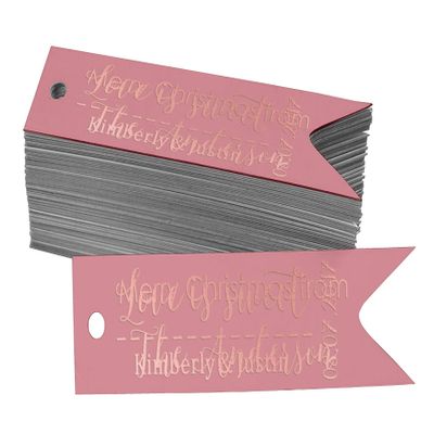 Darling Souvenir Love is Sweet Wedding Bottle Tag Real Rose Gold Foil Personalized Favor Hang Tags Pack of 50