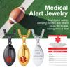 Supcare Medical Id Necklace for Men Football Chain Mens Jewelry Engraved Mens Necklace Stainless Steel Medical Alert Necklace Gold view 4
