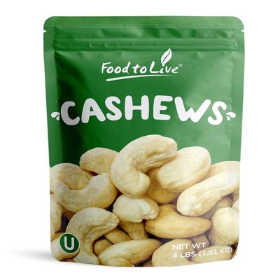 Food to Live Cashew Pieces, 1 Pound Kosher, Raw, Vegan, Paleo Friendly, Unsalted, Unroasted, Bulk, Rich in Selenium, Zinc, Magnesium, Proteins, and Antioxidants