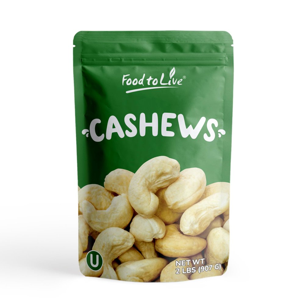 Food to Live Cashew Pieces, 2 Pounds Kosher, Raw, Vegan, Paleo Friendly, Unsalted, Unroasted, Bulk, Rich in Selenium, Zinc, Magnesium, Proteins, and Antioxidants
