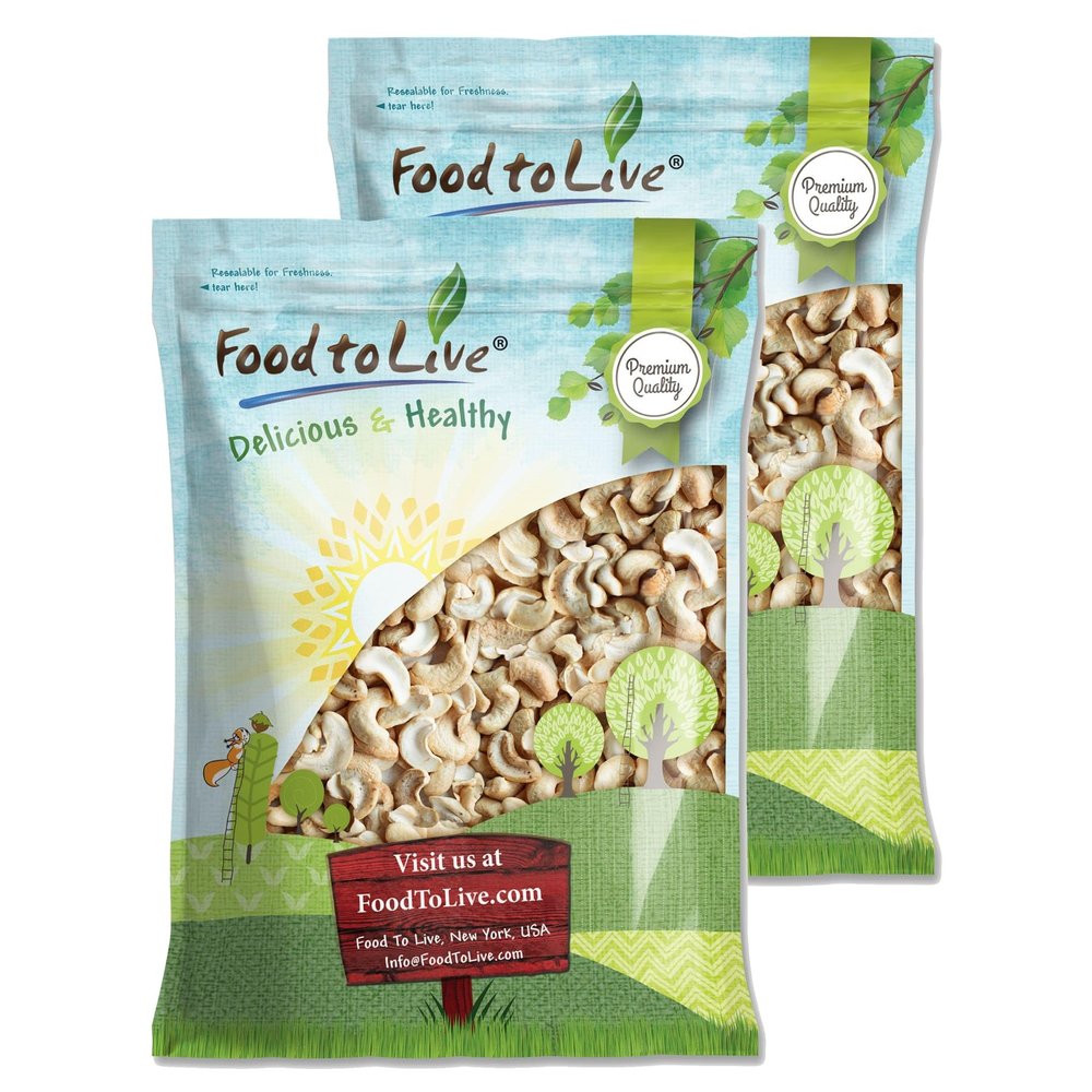 Food to Live Cashew Pieces, 14 Pounds Kosher, Raw, Vegan, Paleo Friendly, Unsalted, Unroasted, Bulk, Rich in Selenium, Zinc, Magnesium, Proteins, and Antioxidants