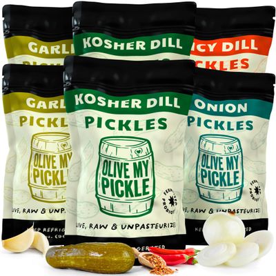 Real Fermented & Probiotic Pickles for Gut Health - BIG PICKLE BUNDLE (6 PACK) by Olive My Pickle