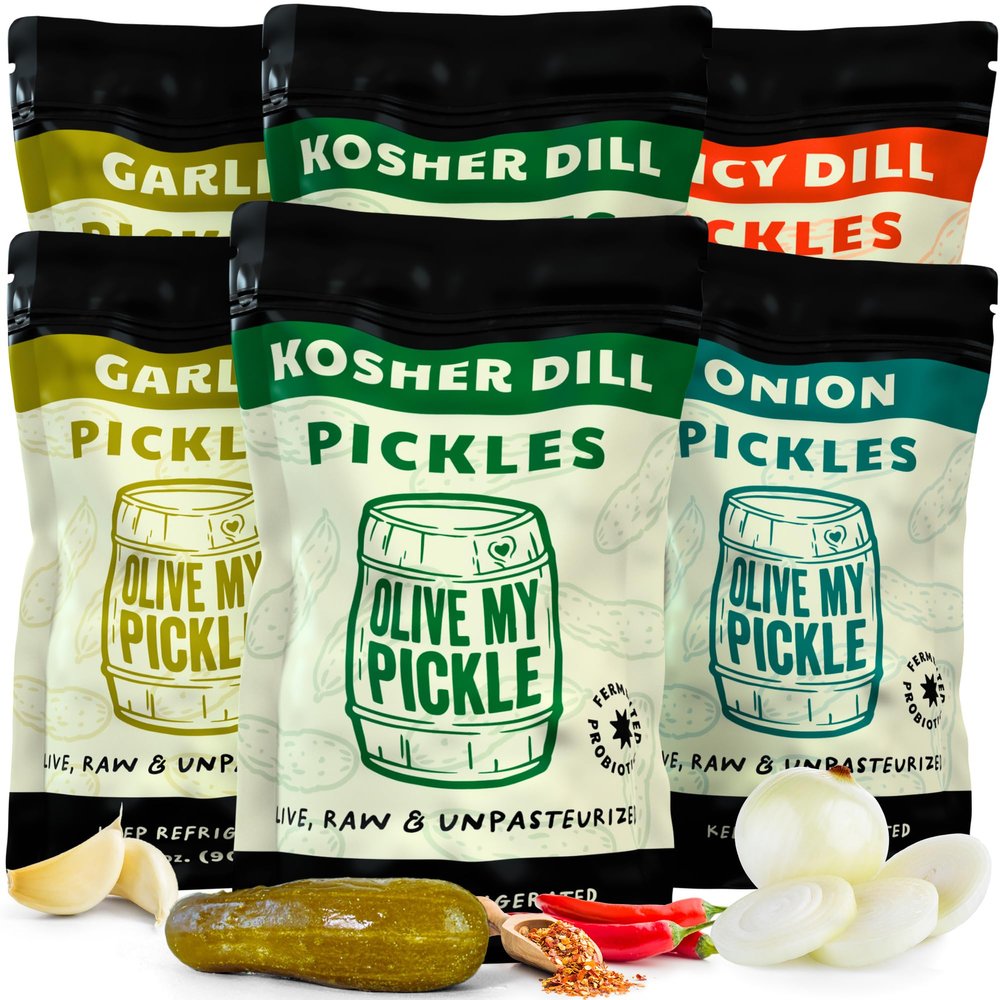 Real Fermented & Probiotic Pickles for Gut Health - BIG PICKLE BUNDLE (6 PACK) by Olive My Pickle