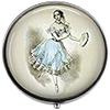 Beautiful Graceful Dancer Tambourine Dancing Pill Box Candy Box Glass Photo Jewelry view 1