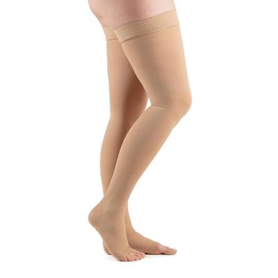 Actifi Surgical Opaque 20-30 mmHg Compression Stockings, Thigh High, Open Toe, Firm Support Socks