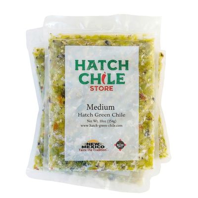 Hot Roasted Hatch Green Chile (Sandia) - 5lbs (Chopped)