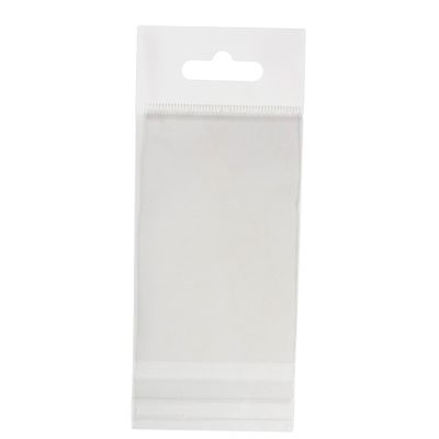 888 Display - 200 Bags of Ultra Clear Treat, Bakery, Candle, soap, Cookie Bags w/Adhesive Seal (2"x3" - 200 Count, Ultra Clear w/Hanging Header)