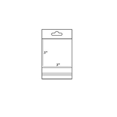 888 Display - 200 Bags of Ultra Clear Treat, Bakery, Candle, soap, Cookie Bags w/Adhesive Seal (3"x3" - 200 Count, Ultra Clear w/Hanging Header)