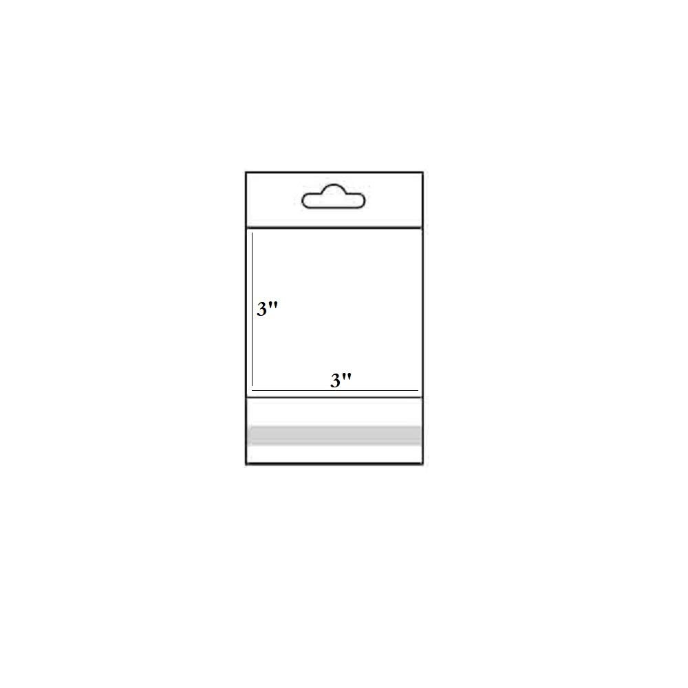 888 Display - 200 Bags of Ultra Clear Treat, Bakery, Candle, soap, Cookie Bags w/Adhesive Seal (3"x3" - 200 Count, Ultra Clear w/Hanging Header)