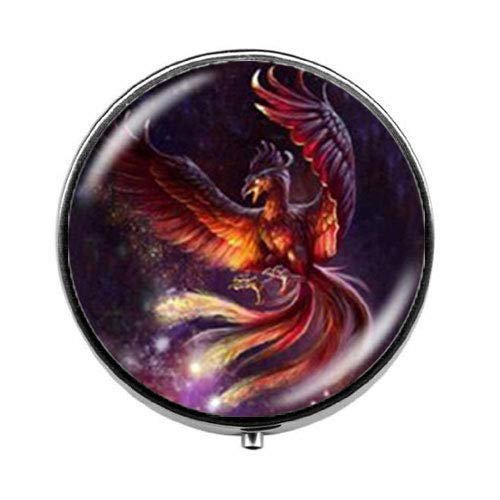 Beautiful Fire Phoenix Pill Box - Charm Pill Box - Glass Candy Box Glass Art Photo Jewelry Birthday Festival Gift Beautiful Gift