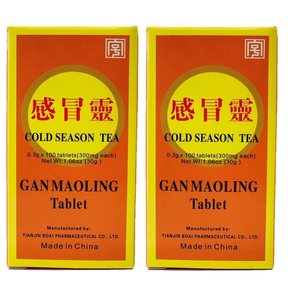 Gan Mao Ling, Helps Relieve During Cold Seasons (100 Tablets) - 2 Bottles