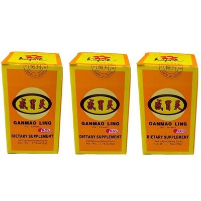 HerbsGreen Gan Mao Ling, Helps Relieve During Cold Seasons (100 Tablets) - 3 Bottles