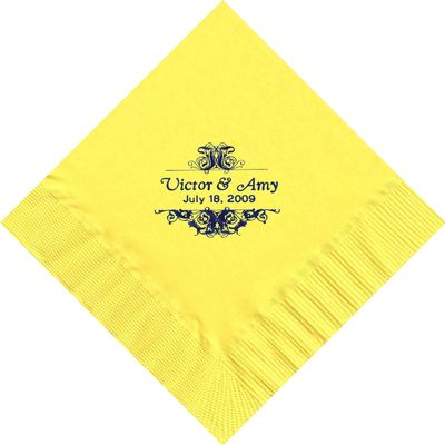 100 Printed Personalized Luncheon Dinner Party Napkins