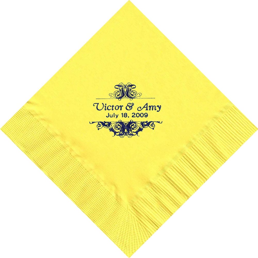 100 Printed Personalized Luncheon Dinner Party Napkins