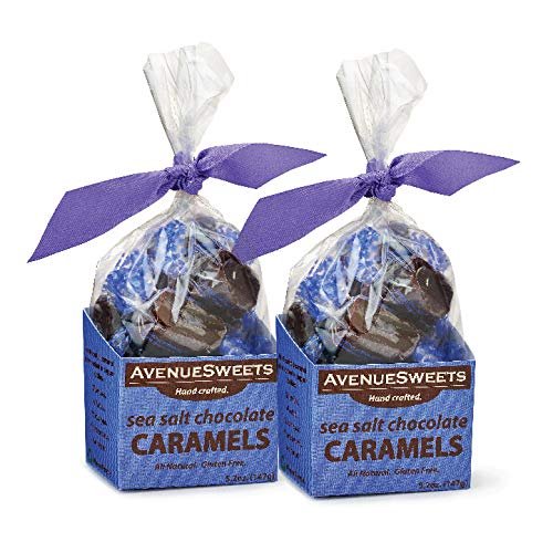 AvenueSweets - Handcrafted Individually Wrapped Soft Caramels - 2 x 5.2 oz Boxes (Sea Salt Chocolate)