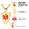 Supcare Medical Alert Necklace Gold Engraved Mens Necklace Customizable Necklace Men Stainless Steel Necklace Shiled Id Pendant view 3