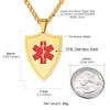 Supcare Medical Alert Necklace Gold Engraved Mens Necklace Customizable Necklace Men Stainless Steel Necklace Shiled Id Pendant view 4