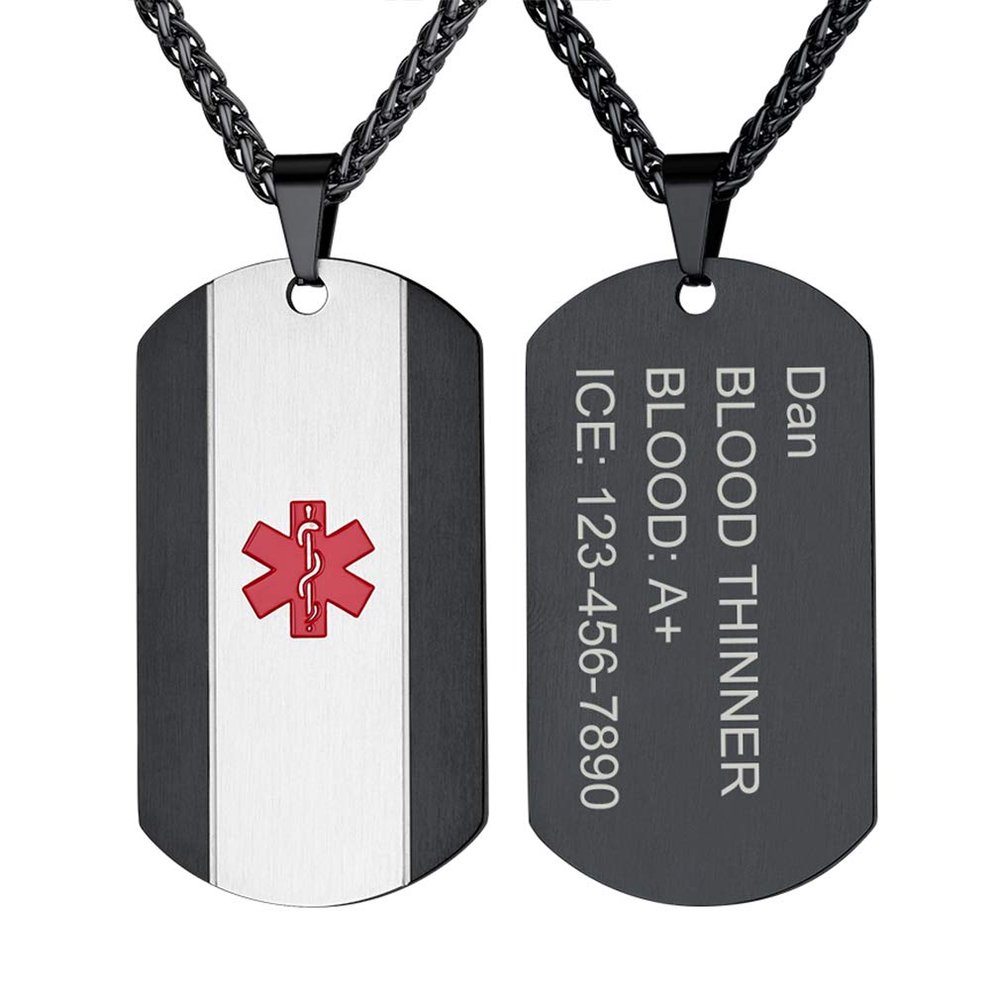 Dog Tag Military Id Necklace Mens Jewelry Personalized Necklace Engraved Mens Necklace Custom Mens Necklace