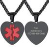 Supcare Engraved Medical Alert Necklace for Women Stainless Steel Necklace Custom Heart Necklace Waterproof Jewelry Necklace view 1