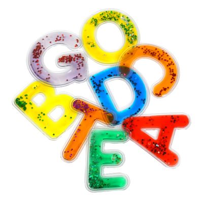 Fun and Function - Sensory Gel ABCs - Sensory Gel Filled Alphabet Set - Squishy Letter Sensory Fidget Tool for Children with Special Needs - Age 4+