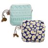2PCS Cute Cartoon Sanitary Napkins Cotton Bag Case Pouch Storage Organizer for Women (C) view 1