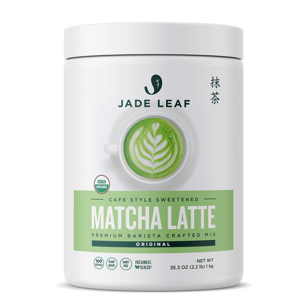 Jade Leaf Matcha Organic Matcha Latte Mix - Lightly Sweet Japanese Matcha Green Tea Powder with Organic Can Sugar for Caf Style Blend, 35.3 Ounce / 1000g (Pack of 1)