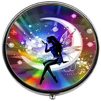 Beautiful Rainbow Fairy Photo Pill Box Candy Box Jewelry Art Nouveau Beautiful Gifts
