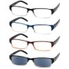 Eyekepper 4 Pack Classic Reading Glasses for Women and Men Include Reading Sunglasses Two-Tone Readers +3.50 view 1