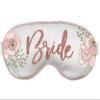Bride Favor Sleep Mask - Bronze Sparkle Glam Bride Floral White Sleep Mask - Bachelorette Party Supplies Favor Eye Msk(Floral GlmBrd RG) Wht view 1