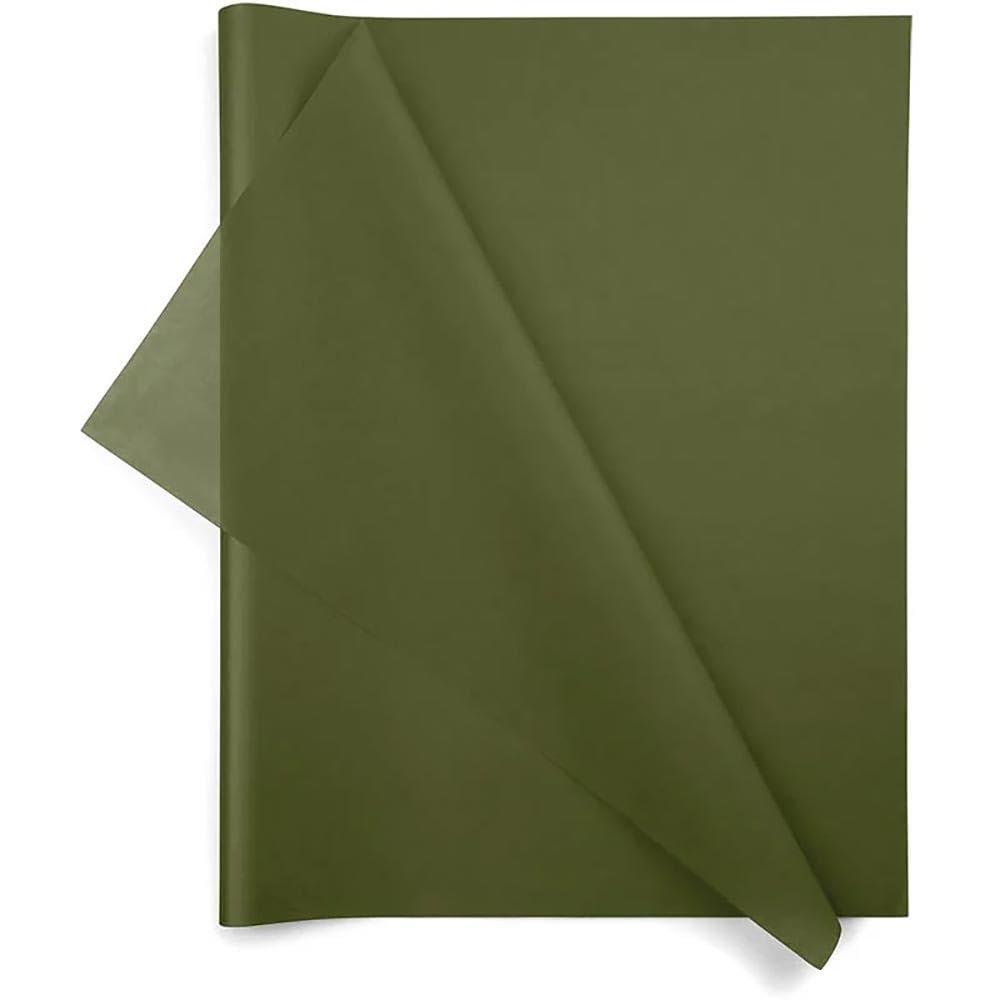 Paper Mart Olive Green Tissue Paper, Bulk Quantity of 480 Sheets, Colored Tissue Paper for Gift Bags and Crafts, 15 x 20 Inch Sheets