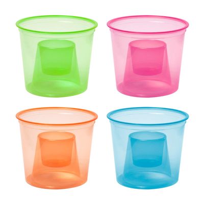 Party Essentials Plastic Bomber Cups, Jager Bomb Shot Glasses, 4 oz. Assorted Neon, 50 Ct