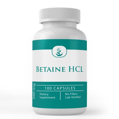 PURE ORIGINAL INGREDIENTS Betaine HCL, (100 Capsules) Always Pure, No Additives Or Fillers, Lab Verified