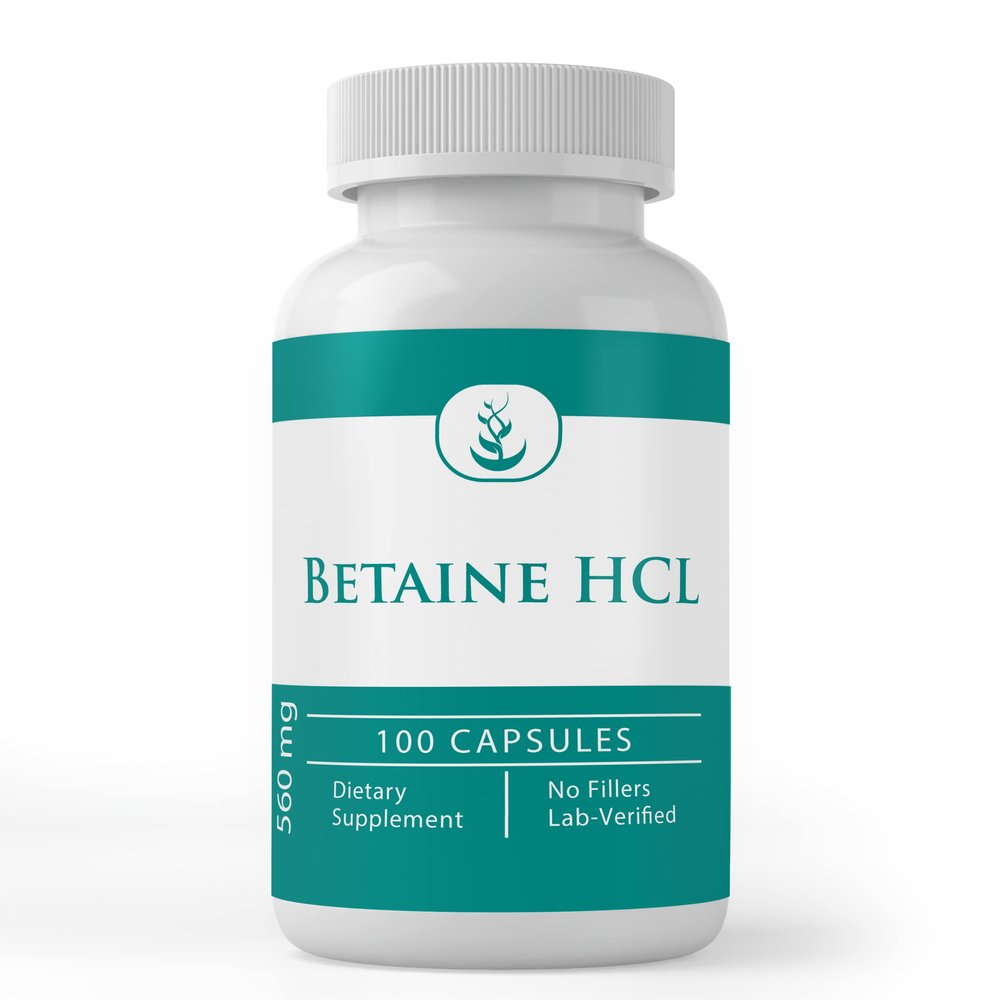 PURE ORIGINAL INGREDIENTS Betaine HCL, (100 Capsules) Always Pure, No Additives Or Fillers, Lab Verified