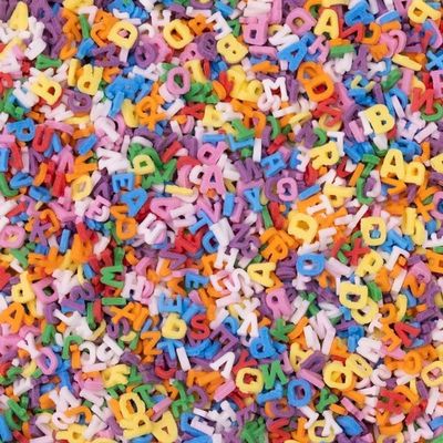 Alphabetic Sprinkles for Cake Decorating Supplies (2 Pounds)  Cupcakes, Ice Cream, Donut Quins  Food Safe Edible Sprinkles