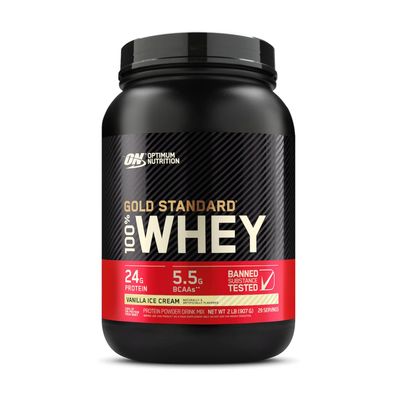 Optimum Nutrition 100% Whey Gold Standard, Vanilla Ice Cream, 2 Pound