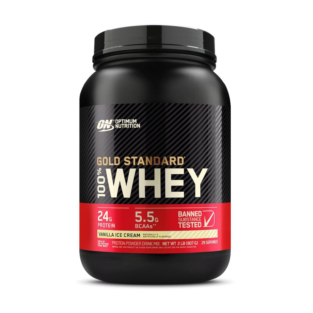 Optimum Nutrition 100% Whey Gold Standard, Vanilla Ice Cream, 2 Pound