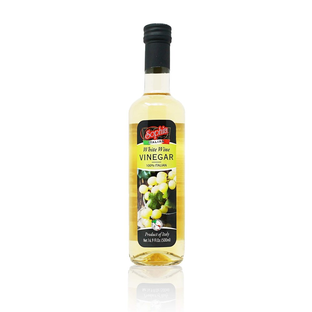 Sophia Foods Gourmet White Wine Vinegar, 16.9oz Bottle (4-Pack) - Perfect for Cooking and Seasoning