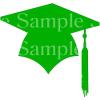 1/4 Sheet - Green Graduation Cap Party - D24584 - 2D Edible Cake Cupcake Party Topper view 1