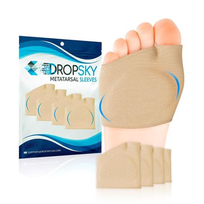 Dropsky Metatarsal Pads for Women and Men  4 Packs  Gel Metatarsal Foot Pads, Ball Foot Cushion, Adjustable & Non-Slip Pads for Pain Relief, Metatarsalgia Insoles, Mortons Neuroma - Nude