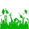 1/2 Sheet - Green Graduation Party Celebration - D24578 - 2D Edible Cake Cupcake Party Topper view 1