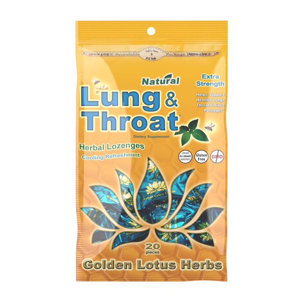 Golden Lotus Herbs Lung & Throat Herbal Lozenges - QAI Certified Organic (12-Pack)