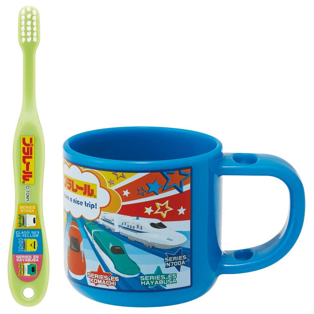 superallure KTB5 Toothbrush Set, Toothbrush Set, with Stand, Cup, for Ages 3 to 5 Years, 6.1 fl oz (180 ml), 5.7 inches (14.5 cm), Plarail 19