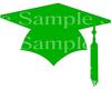 6" Round - Green Graduation Cap Party - D24584 - 2D Edible Cake Cupcake Party Topper view 1