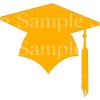 1/2 Sheet - Orange Graduation Cap Party - D24582 - 2D Edible Cake Cupcake Party Topper view 1
